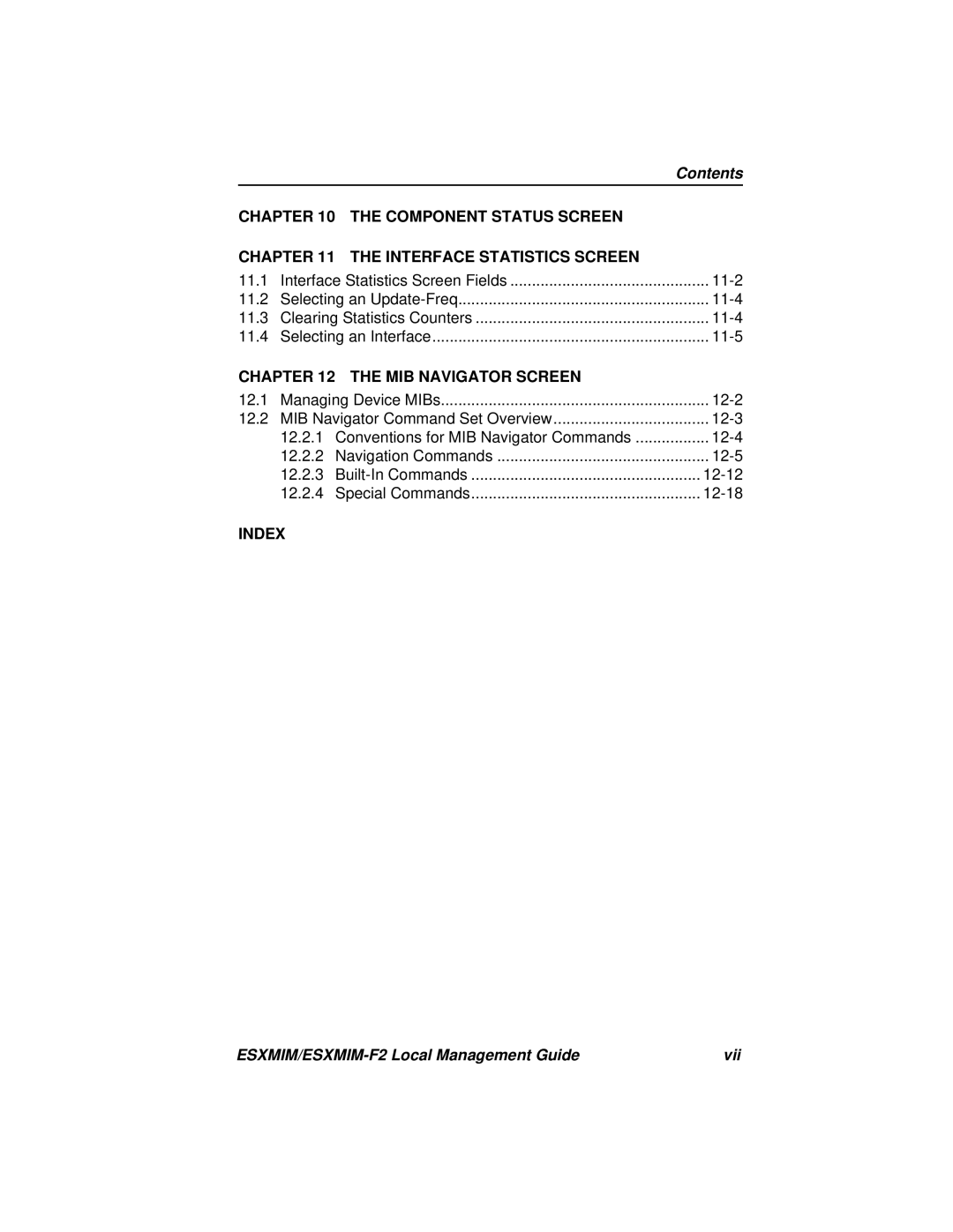 Cabletron Systems manual ESXMIM/ESXMIM-F2 Local Management Guide Vii 