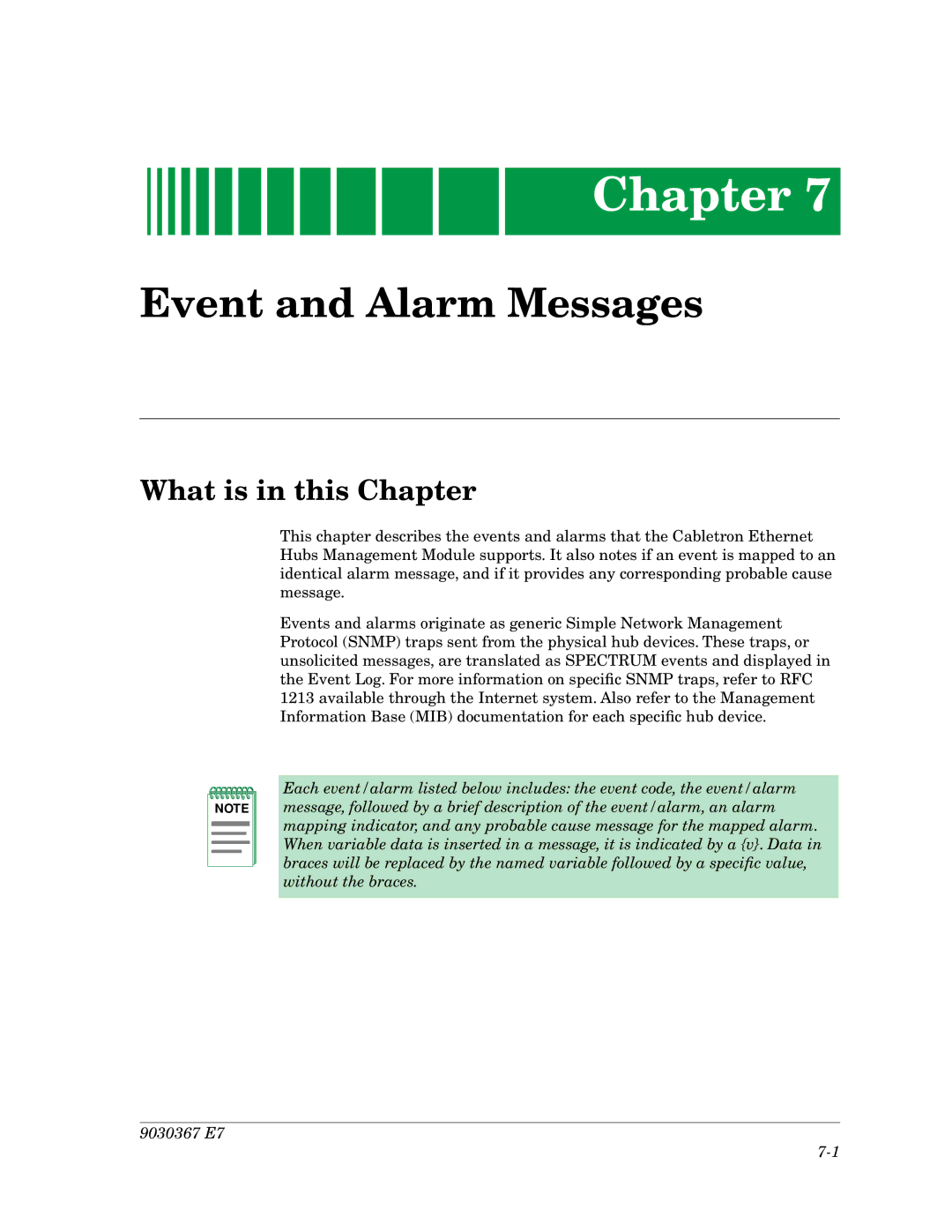 Cabletron Systems Ethernet Hubs manual Event and Alarm Messages 