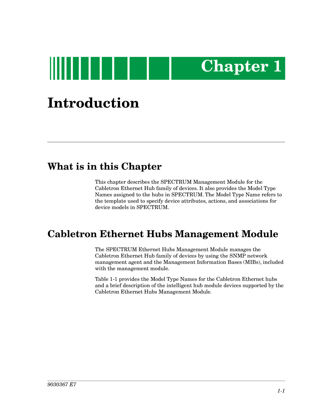 Cabletron Systems manual What is in this Chapter, Cabletron Ethernet Hubs Management Module 