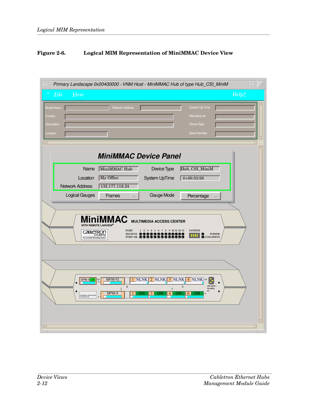 Cabletron Systems Ethernet Hubs manual MiniMMAC Device Panel 