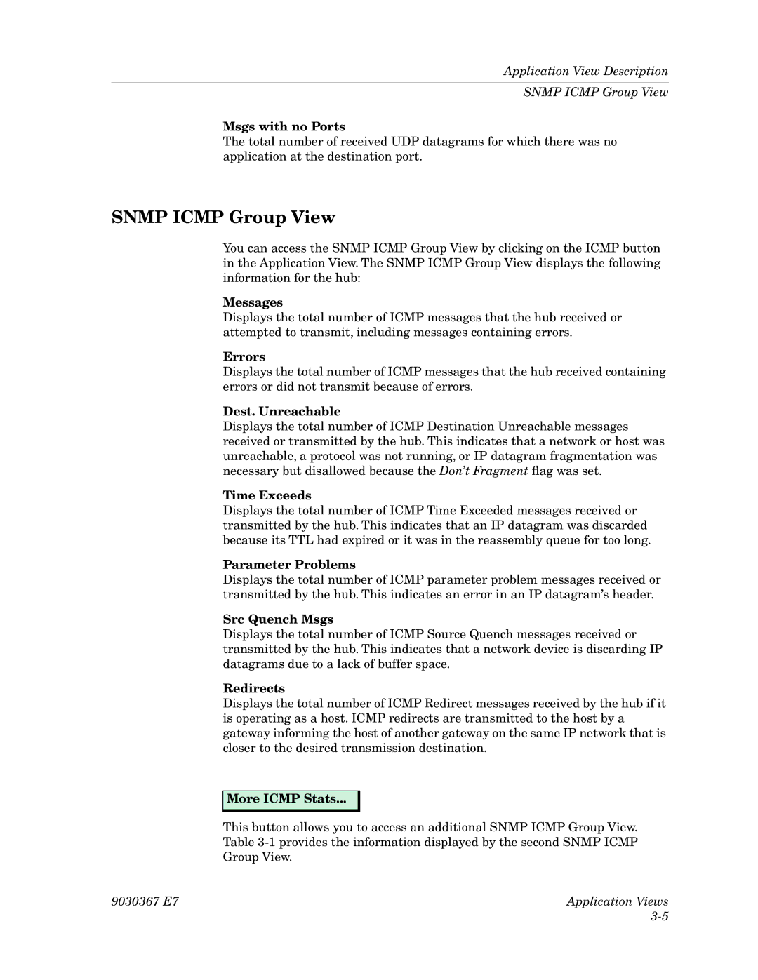 Cabletron Systems Ethernet Hubs manual Snmp Icmp Group View 