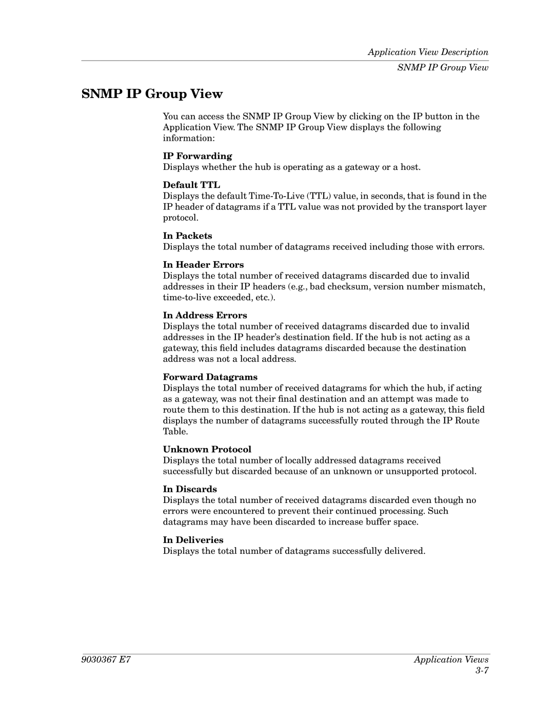 Cabletron Systems Ethernet Hubs manual Snmp IP Group View 