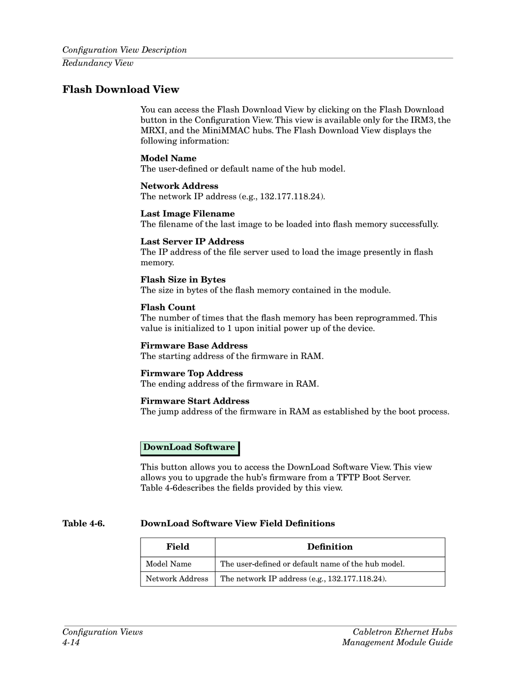 Cabletron Systems Ethernet Hubs manual Last Image Filename, Last Server IP Address, Flash Size in Bytes, Flash Count 