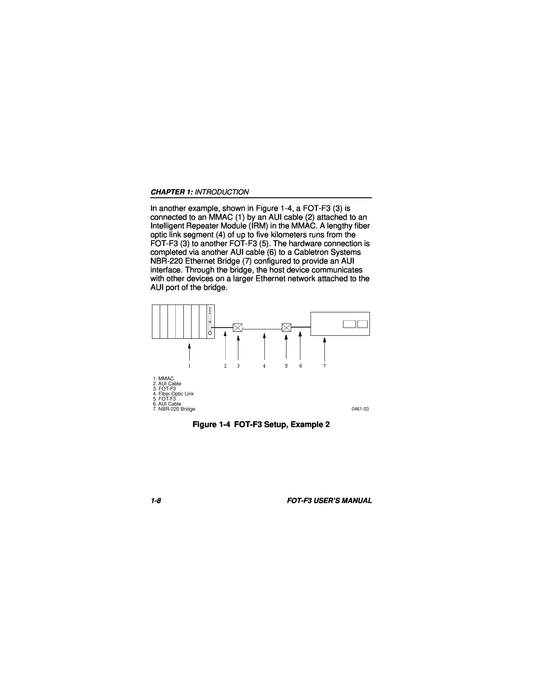 Cabletron Systems user manual 4 FOT-F3 Setup, Example 