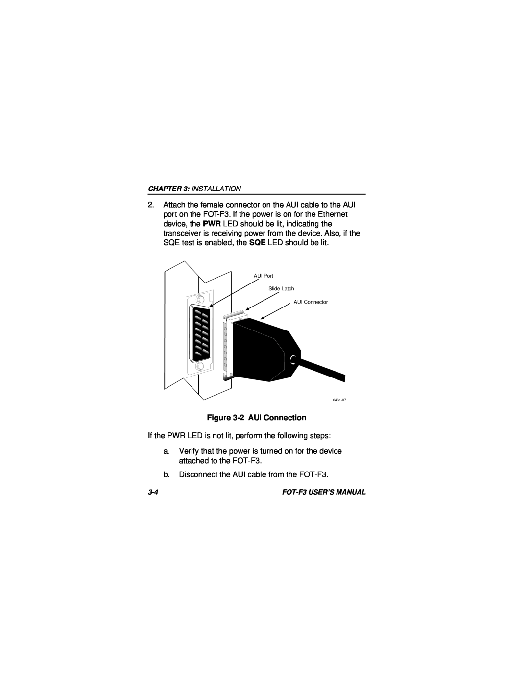Cabletron Systems F3 user manual 2 AUI Connection 