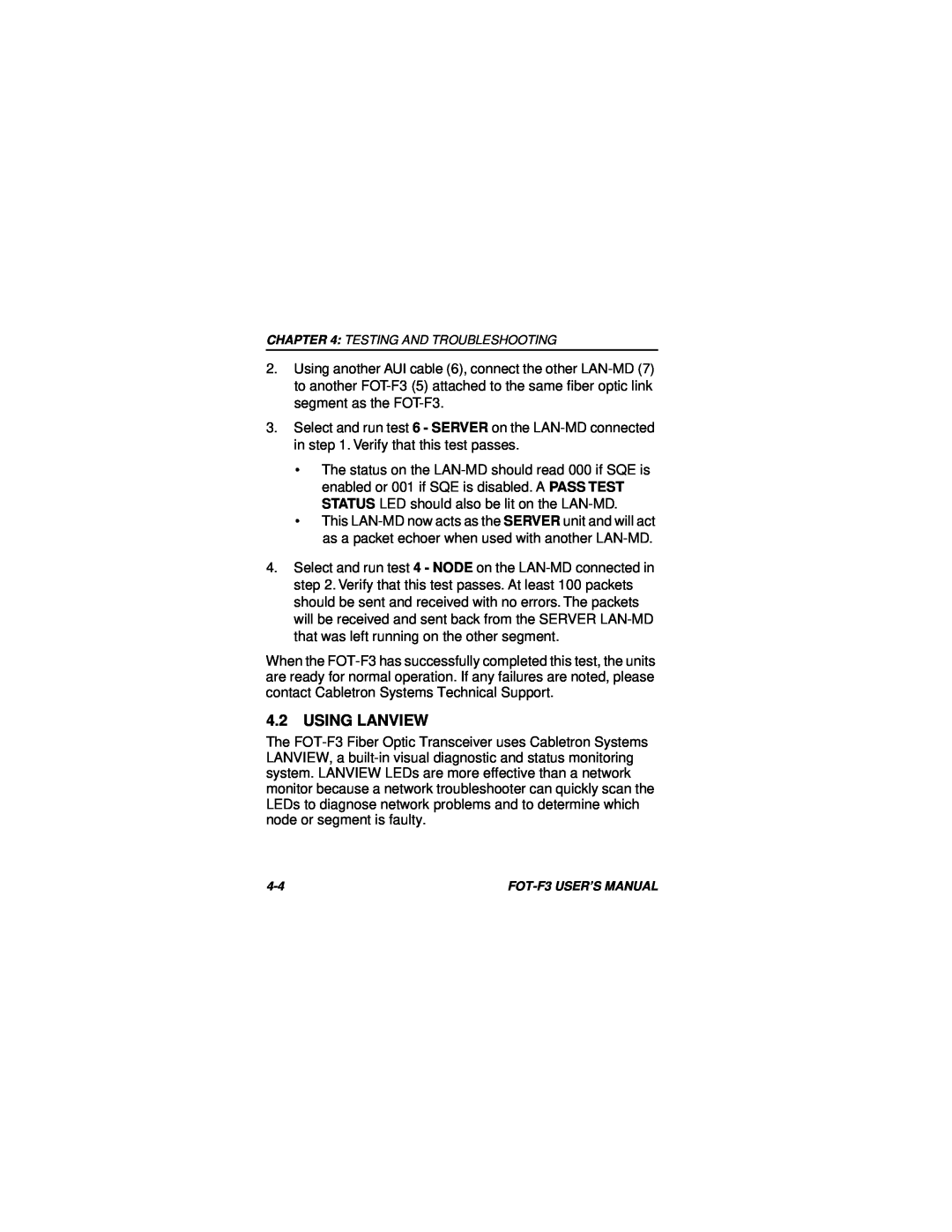 Cabletron Systems F3 user manual Using Lanview 
