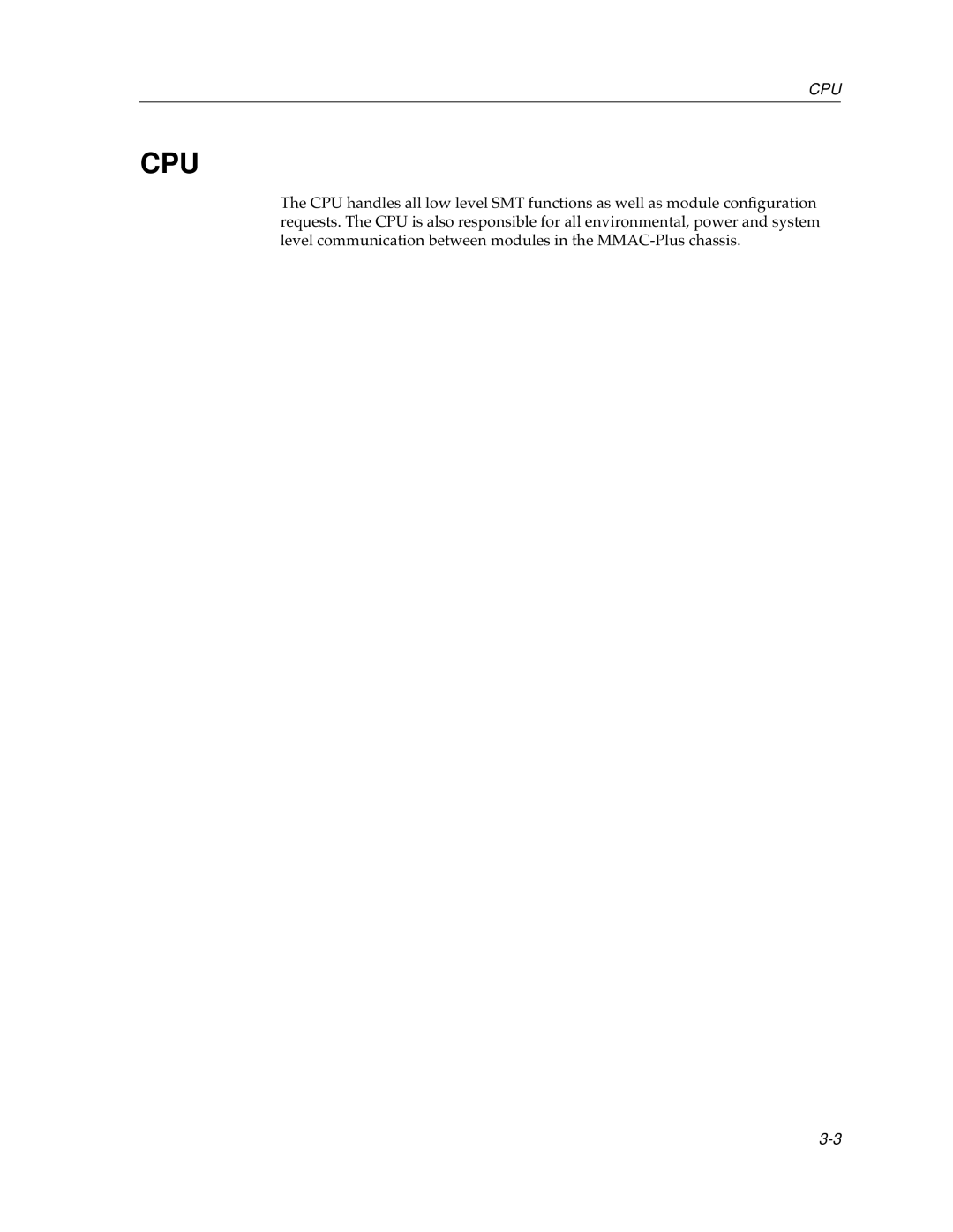 Cabletron Systems FDDI Repeater manual Cpu 