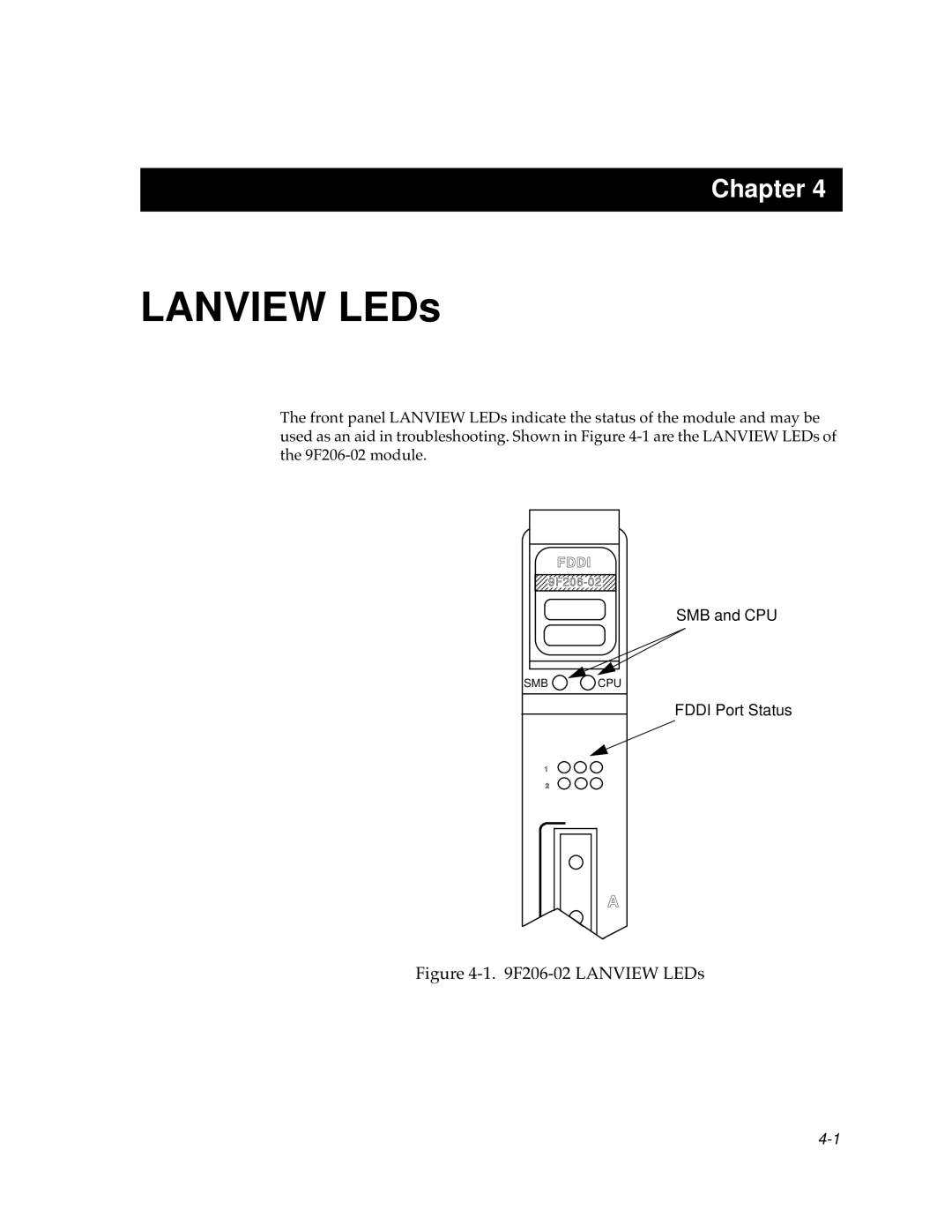 Cabletron Systems FDDI Repeater manual Lanview LEDs, F206-02 Lanview 