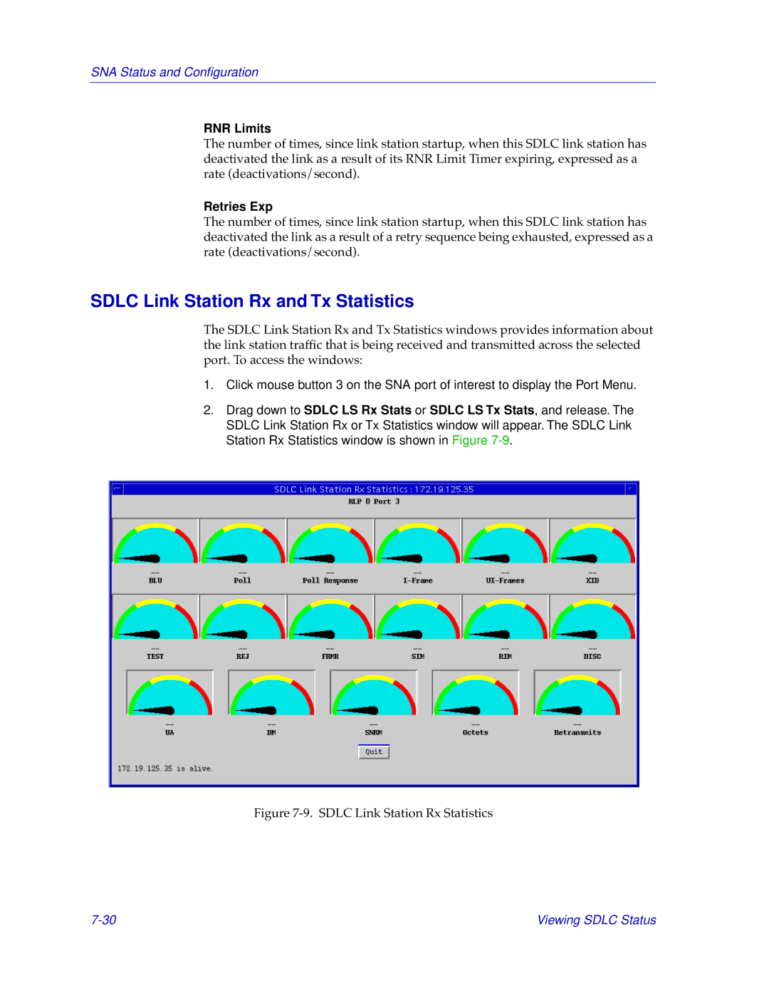 Cabletron Systems FRX6000, FRX4000, 1800 manual Sdlc Link Station Rx and Tx Statistics, Retries Exp 