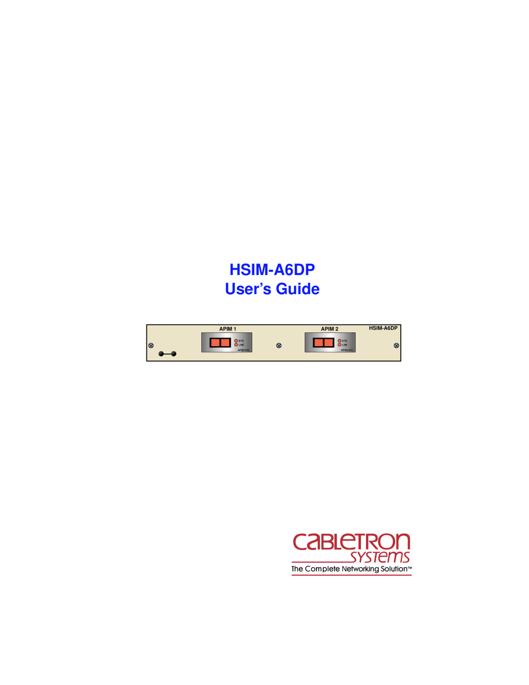 Cabletron Systems HSIM-A6DP manual 