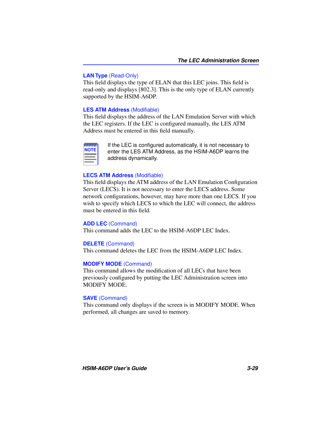 Cabletron Systems HSIM-A6DP manual Modify Mode 