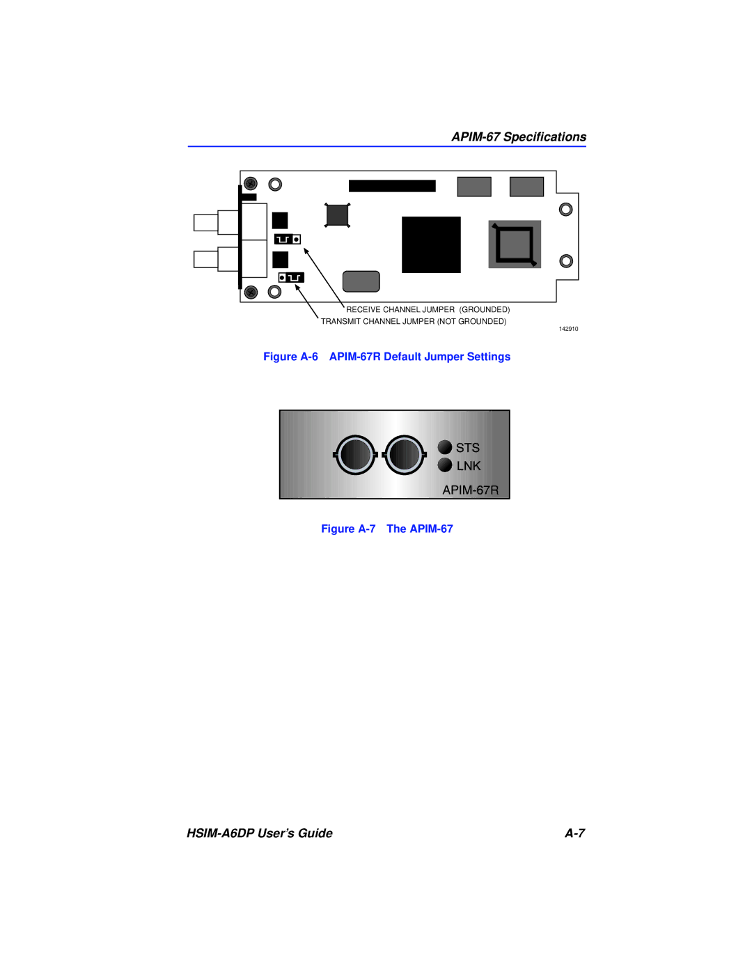 Cabletron Systems HSIM-A6DP manual APIM-67 Speciﬁcations 