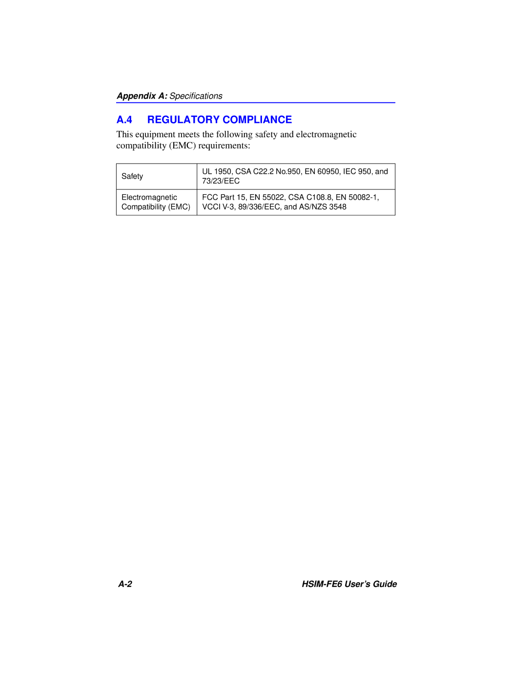 Cabletron Systems HSIM-FE6 manual Regulatory Compliance 