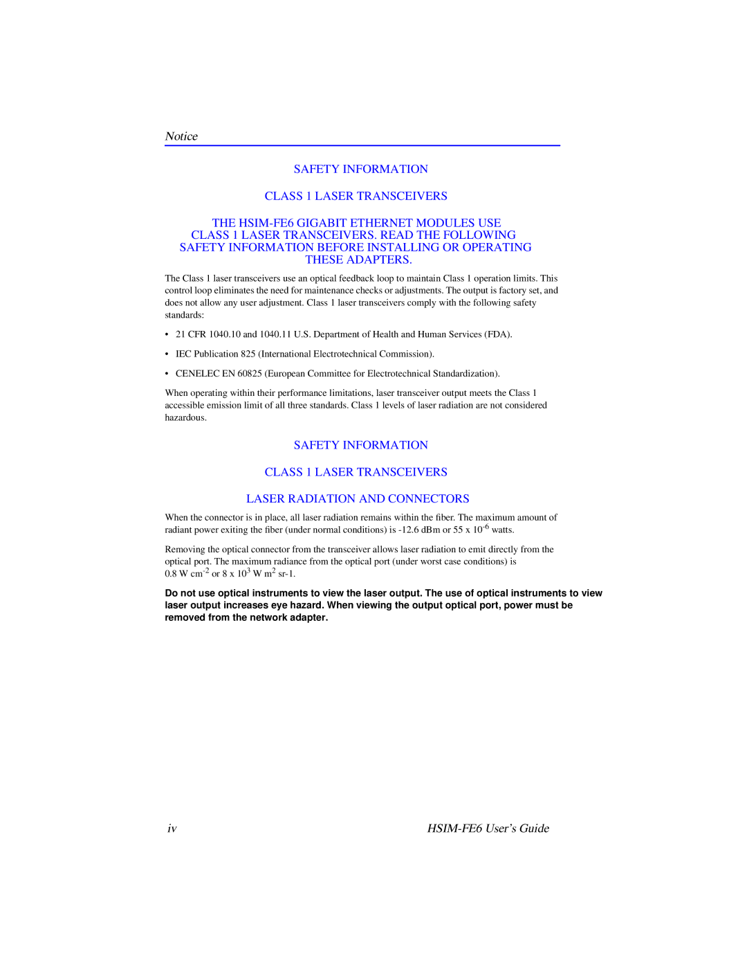 Cabletron Systems manual HSIM-FE6 User’s Guide 