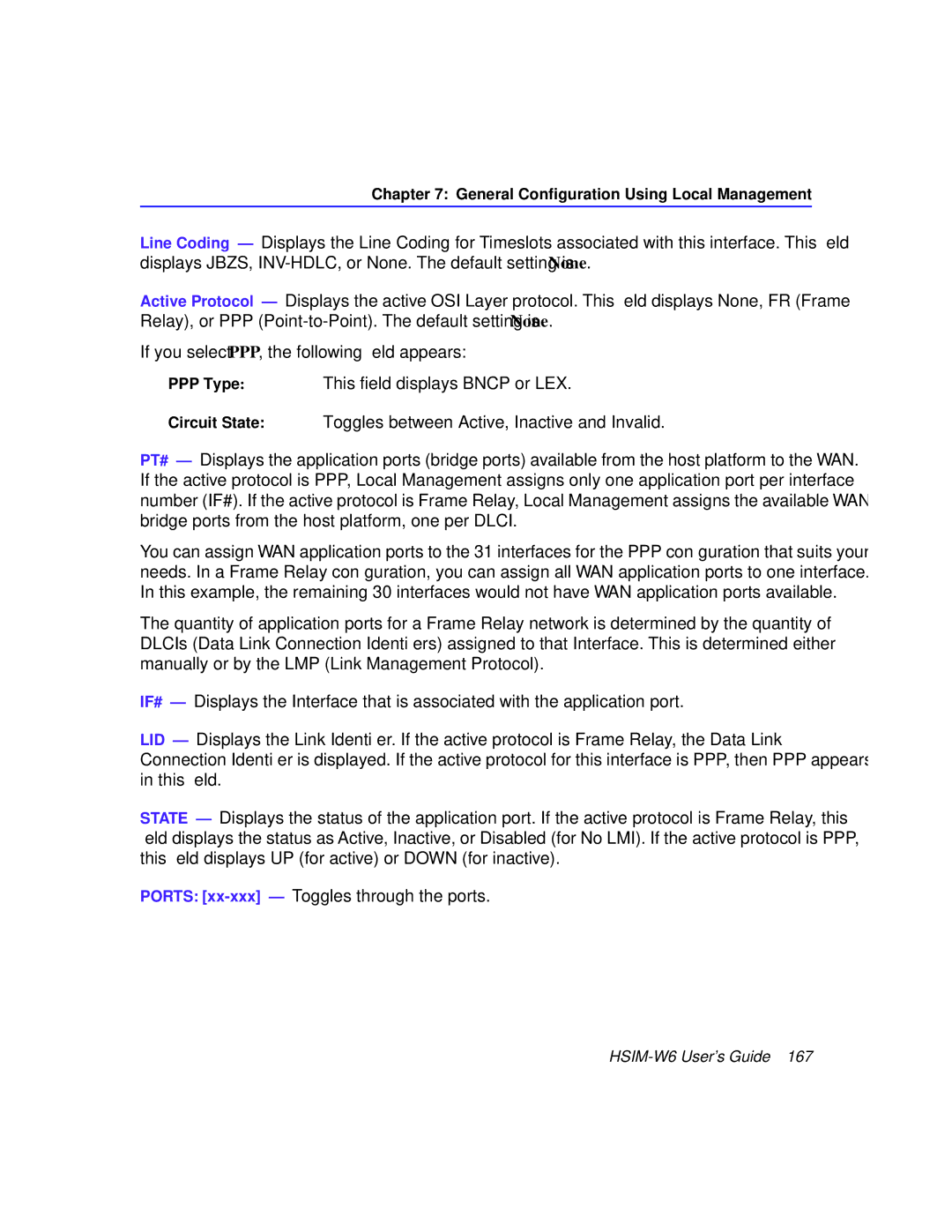 Cabletron Systems HSIM-W6 manual General Configuration Using Local Management 