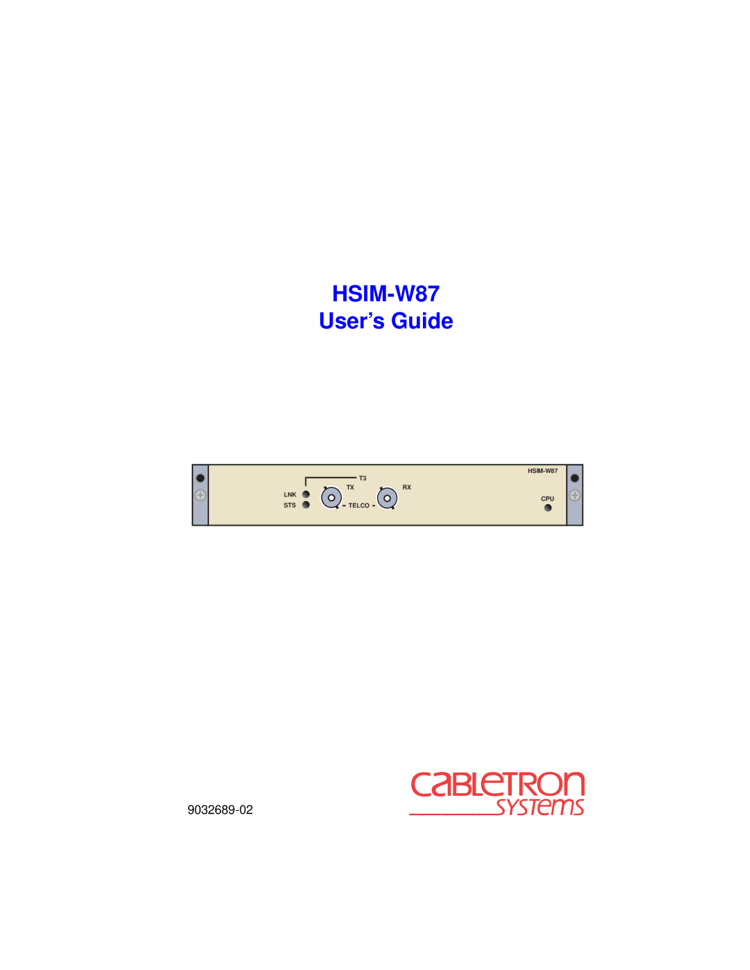 Cabletron Systems HSIM-W87 manual 