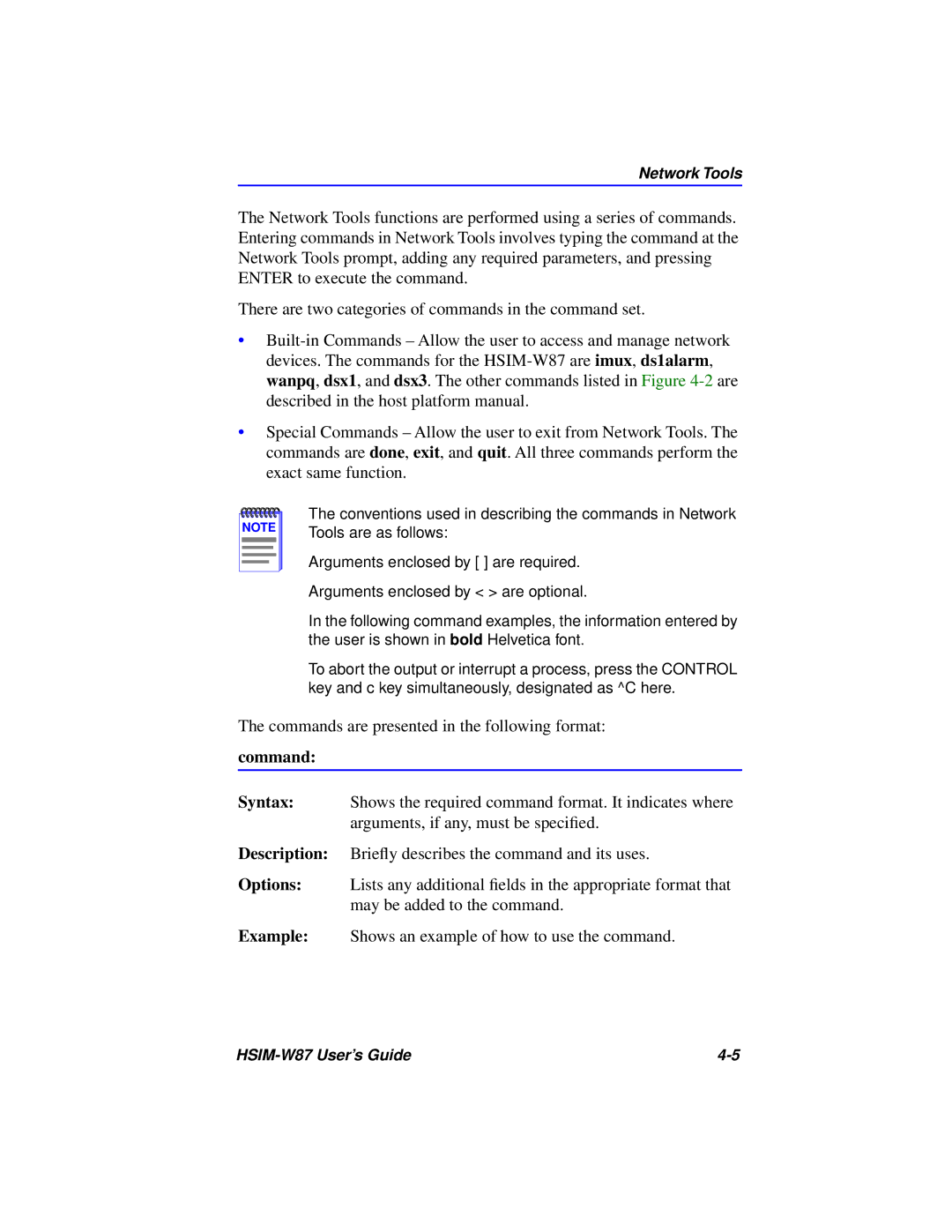 Cabletron Systems HSIM-W87 manual Command 