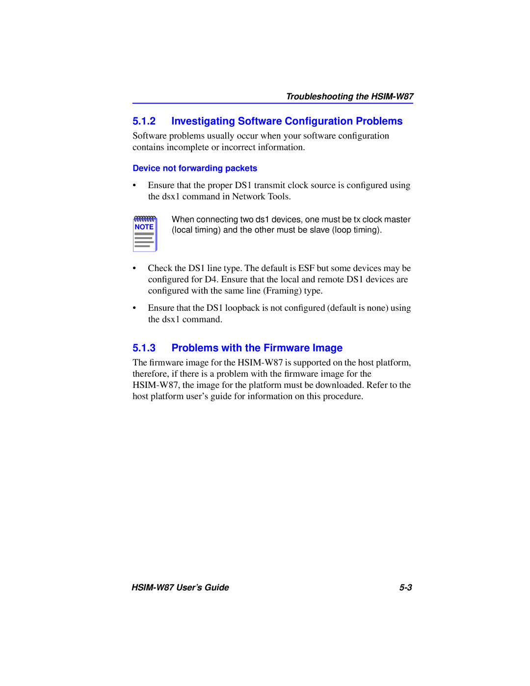 Cabletron Systems HSIM-W87 manual Investigating Software Conﬁguration Problems, Problems with the Firmware Image 