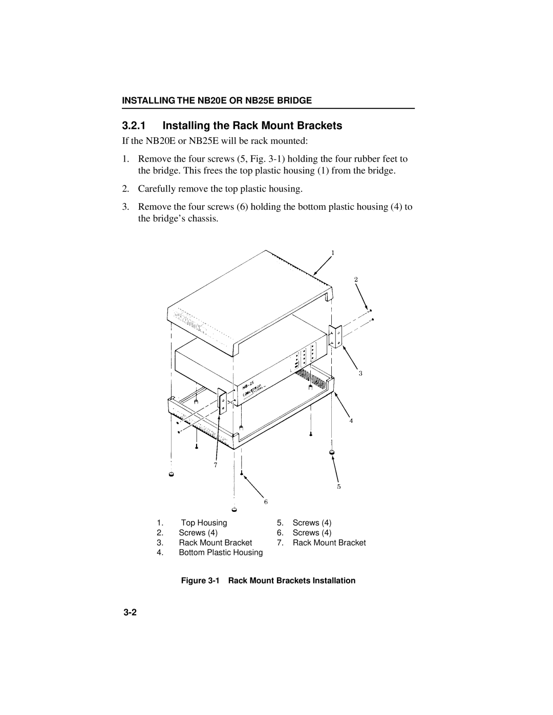 Cabletron Systems NB20E, NB25 E user manual Installing the Rack Mount Brackets, Rack Mount Brackets Installation 