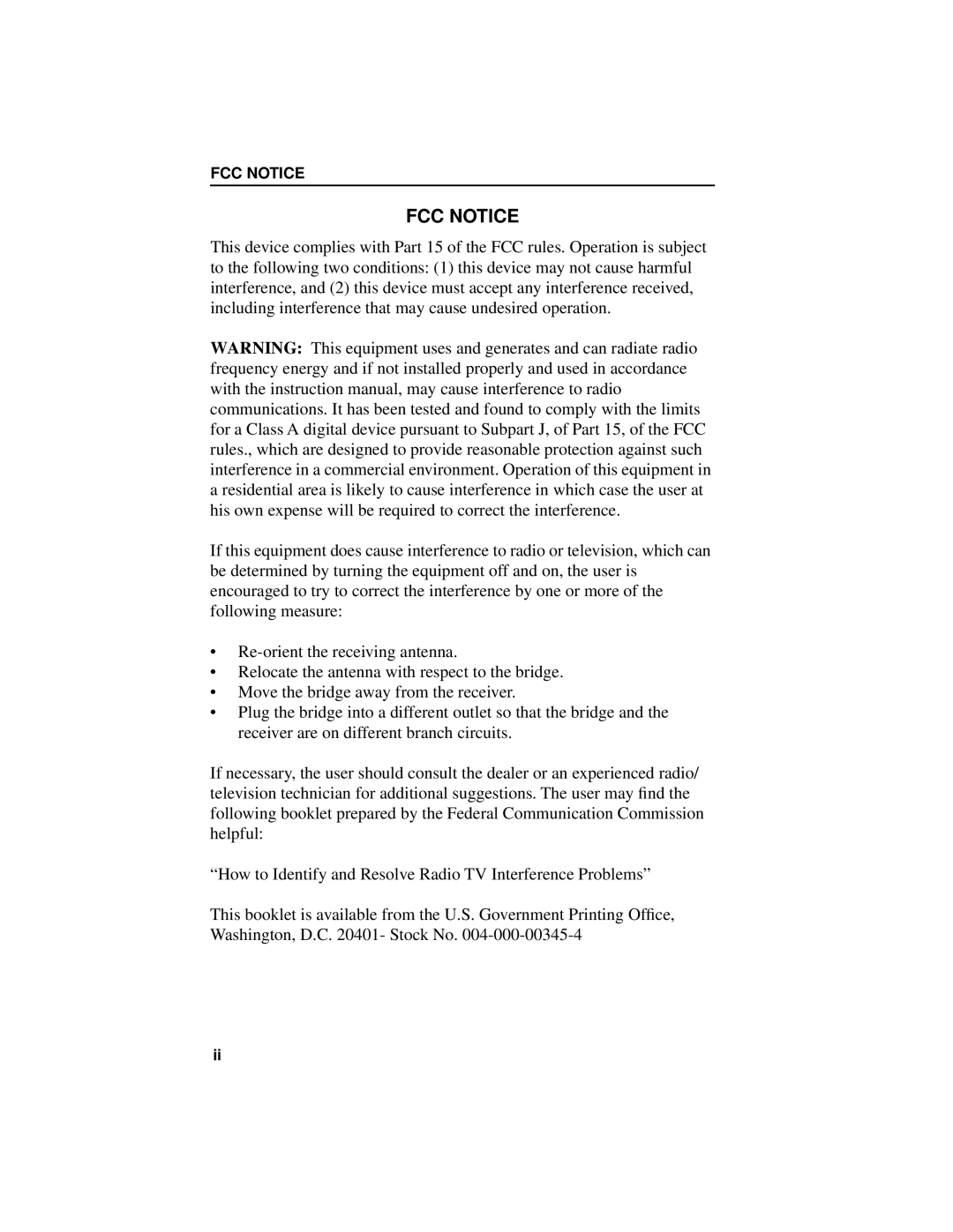 Cabletron Systems NB20E, NB25 E user manual FCC Notice 