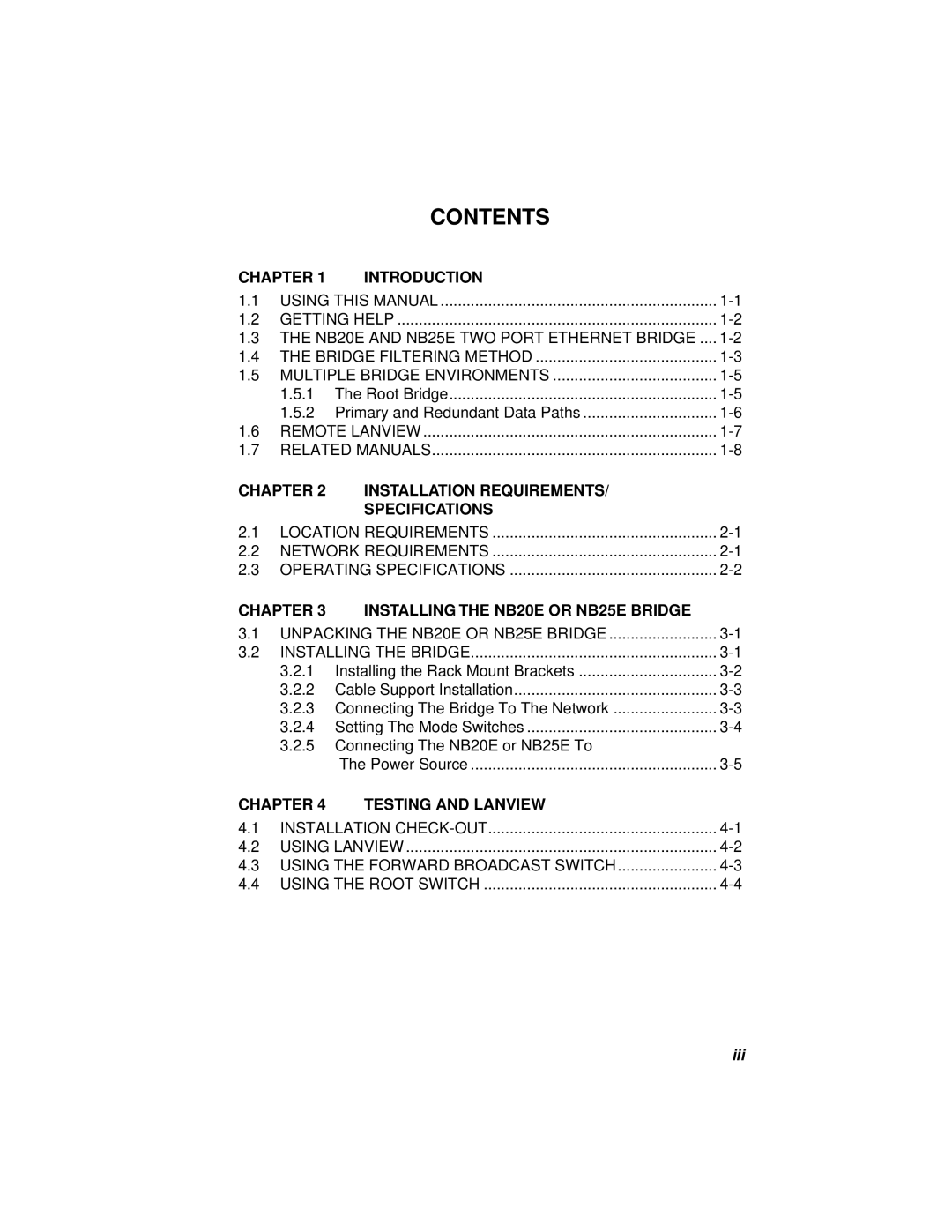 Cabletron Systems NB25 E, NB20E user manual Contents 