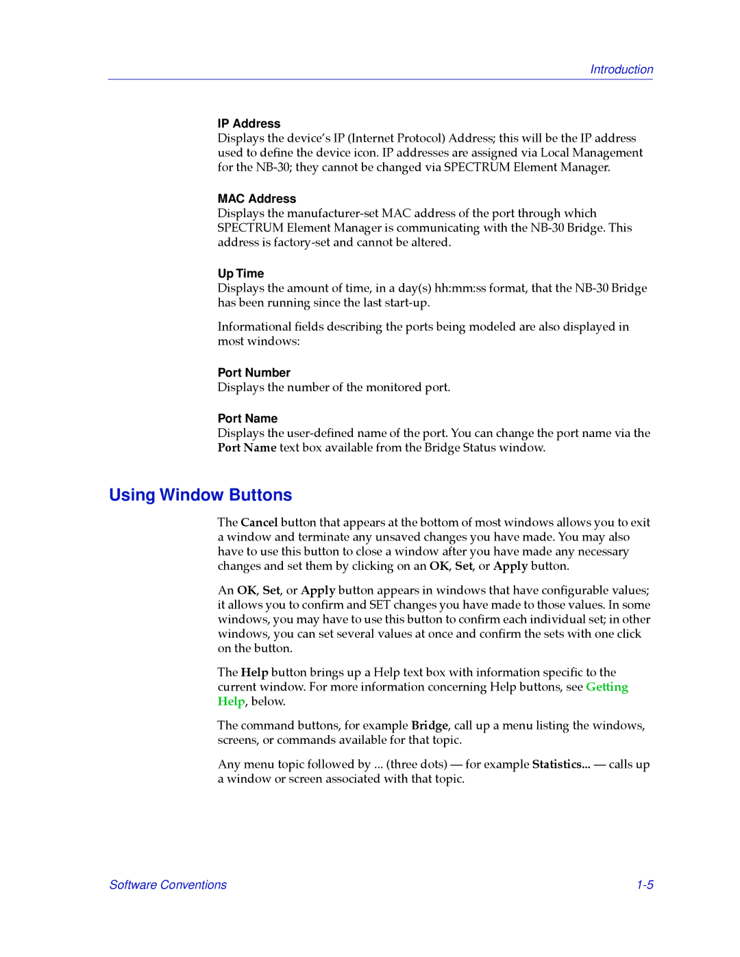 Cabletron Systems NB30 manual Using Window Buttons 