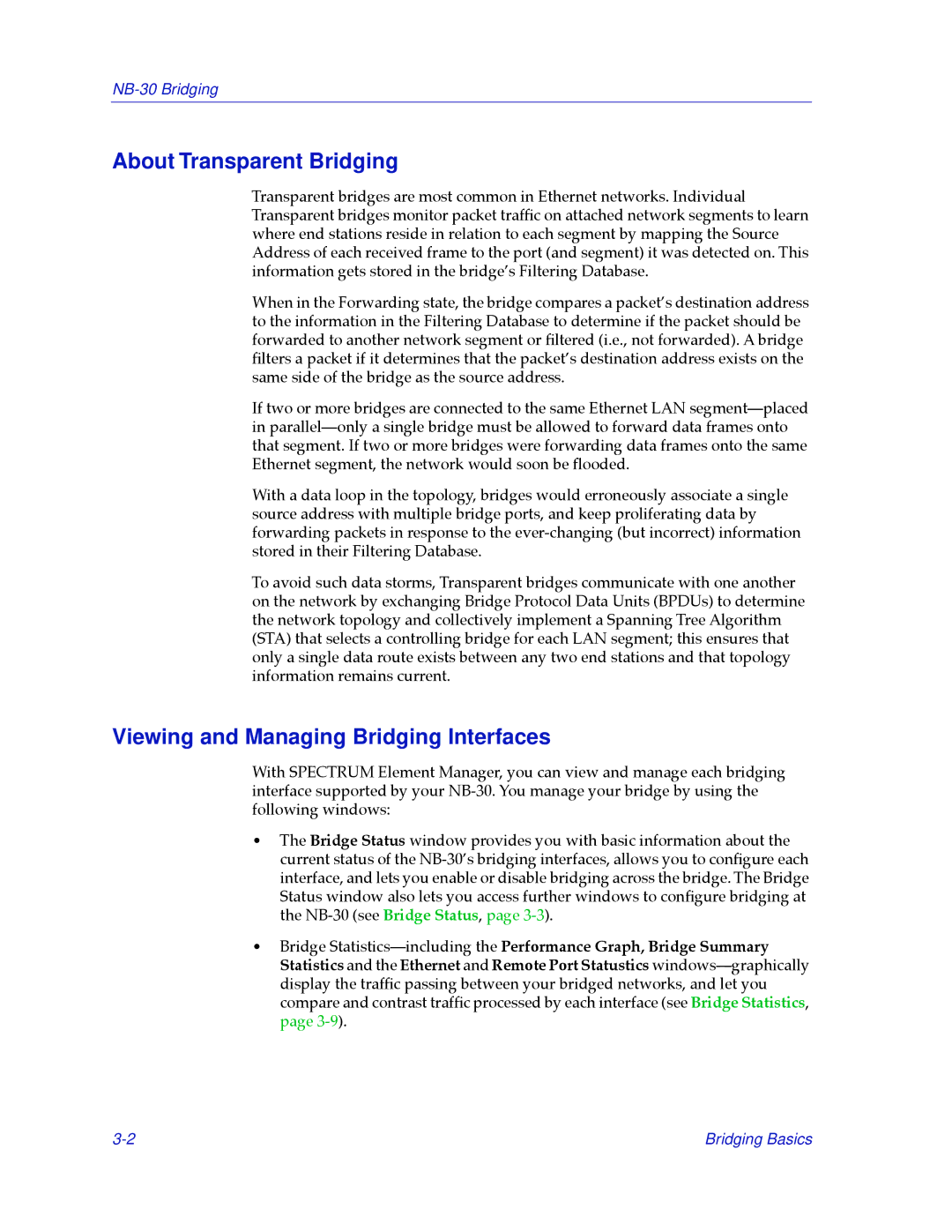 Cabletron Systems NB30 manual About Transparent Bridging, Viewing and Managing Bridging Interfaces 