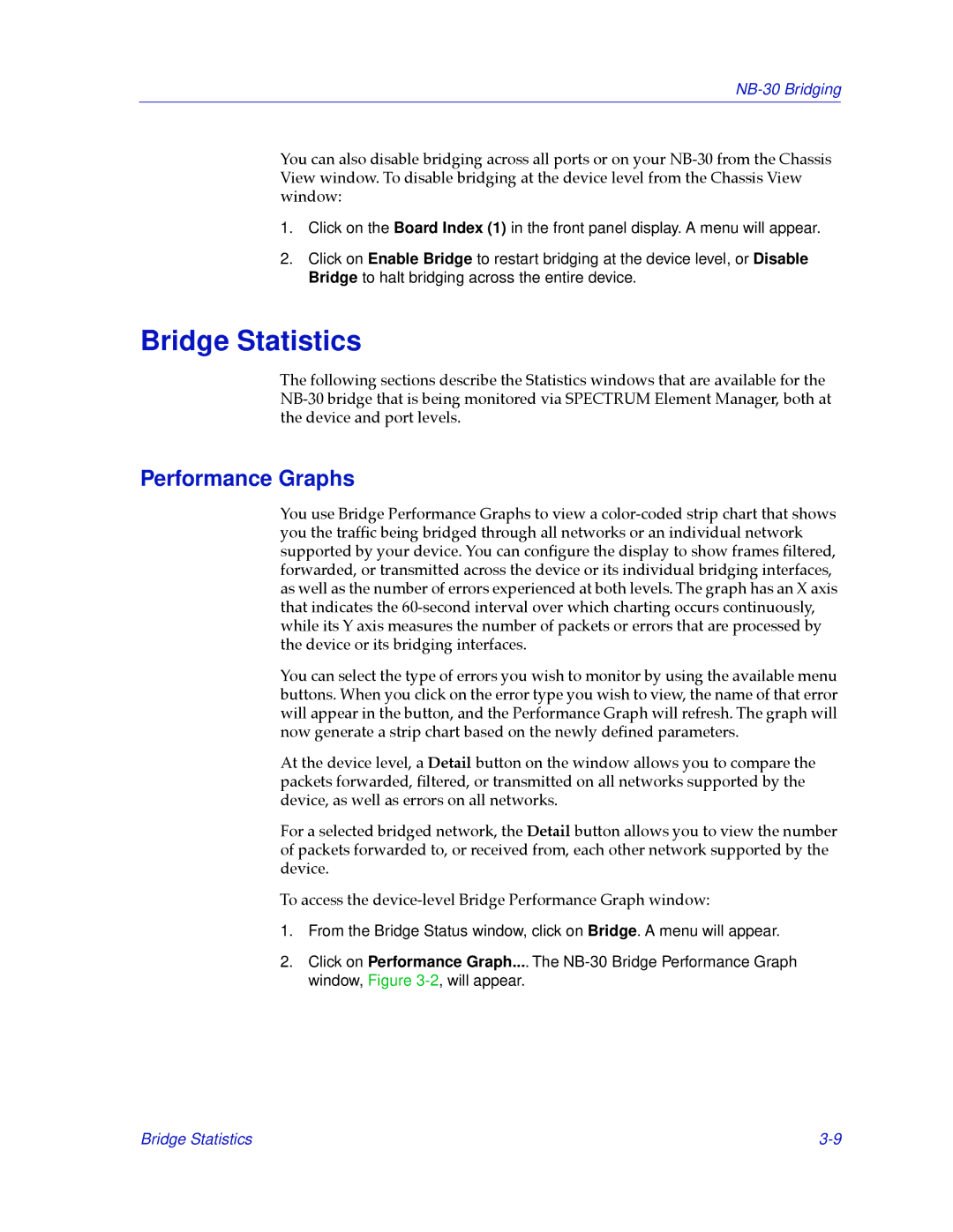 Cabletron Systems NB30 manual Bridge Statistics, Performance Graphs 