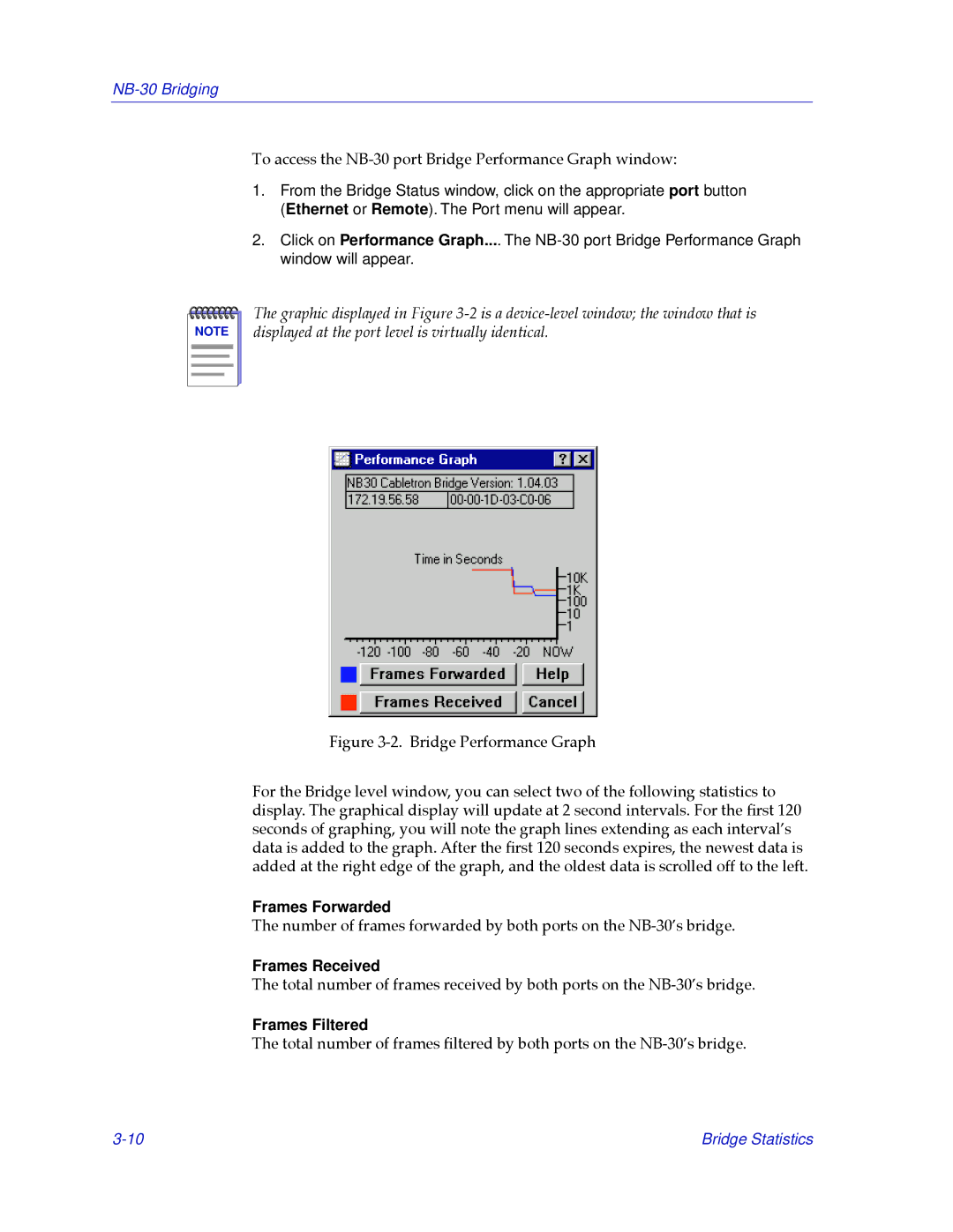 Cabletron Systems NB30 manual Frames Forwarded, Frames Received, Frames Filtered 