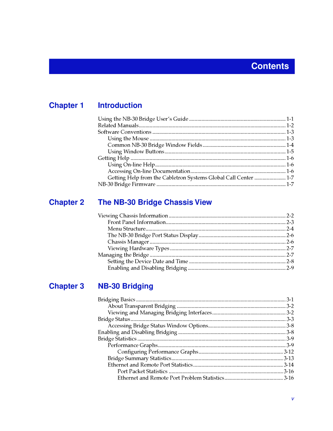 Cabletron Systems NB30 manual Contents 