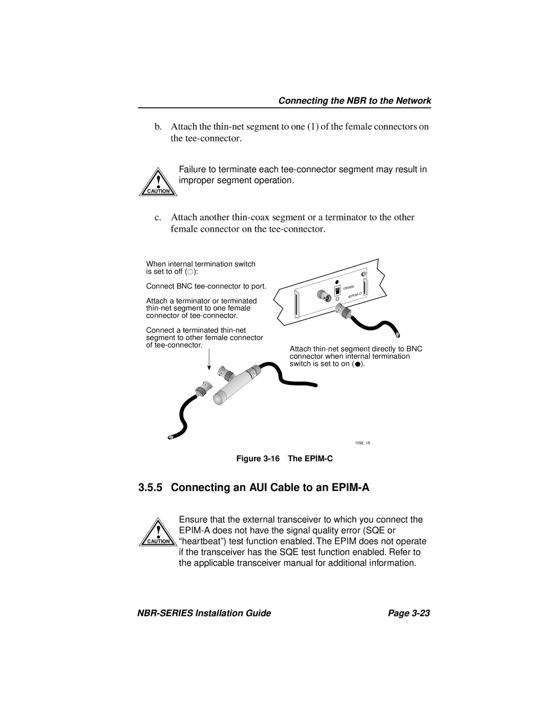 Cabletron Systems NBR-220, NBR-420, NBR-620 manual Connecting an AUI Cable to an EPIM-A, The EPIM-C 