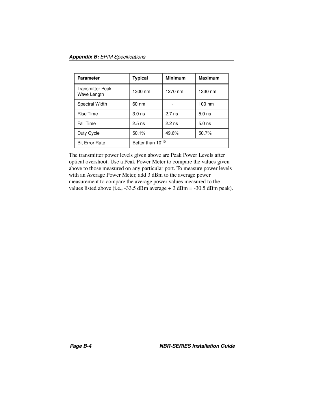 Cabletron Systems NBR-420, NBR-220, NBR-620 manual B-4 NBR-SERIES Installation Guide 