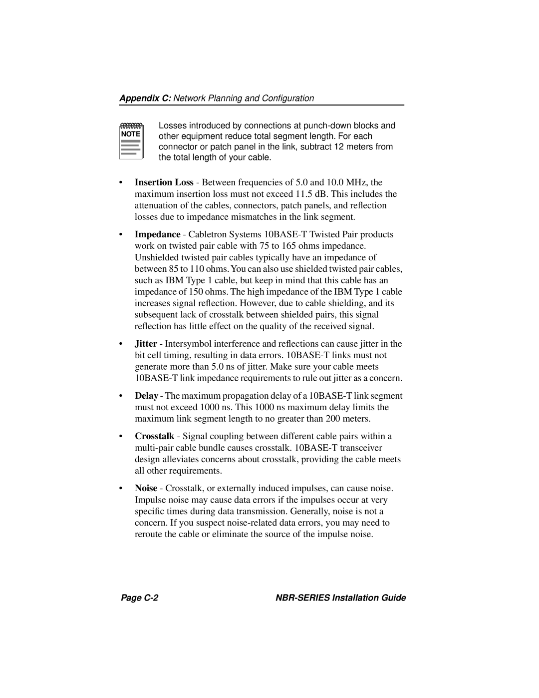 Cabletron Systems NBR-220, NBR-420, NBR-620 manual C-2 NBR-SERIES Installation Guide 