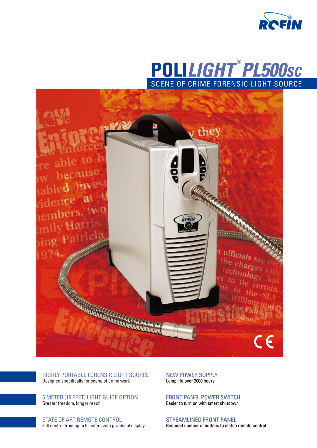 Cabletron Systems manual POLILIGHT PL500sc, Scene of crime forensic light source, New Power Supply 