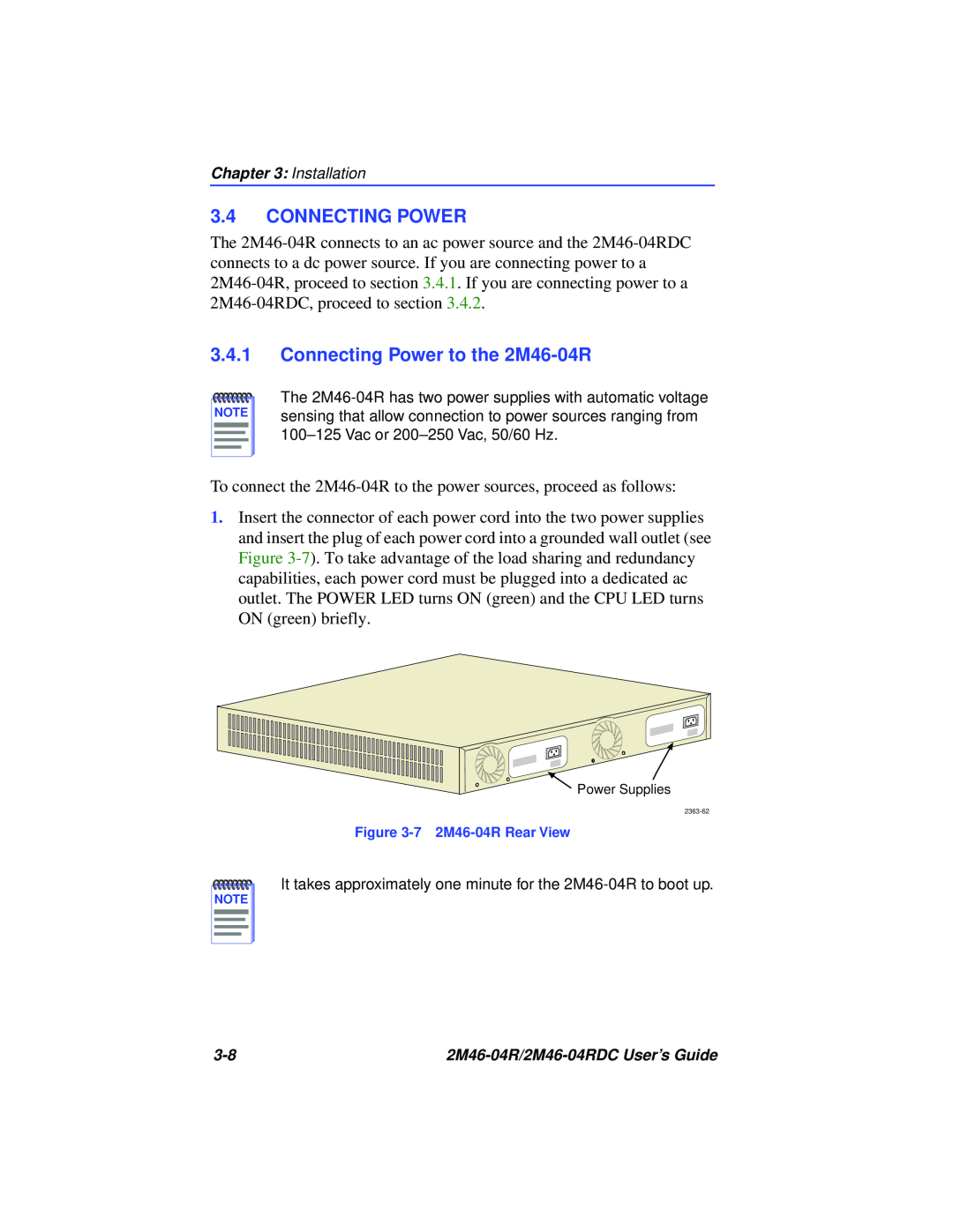Cabletron Systems pmn manual Connecting Power to the 2M46-04R 