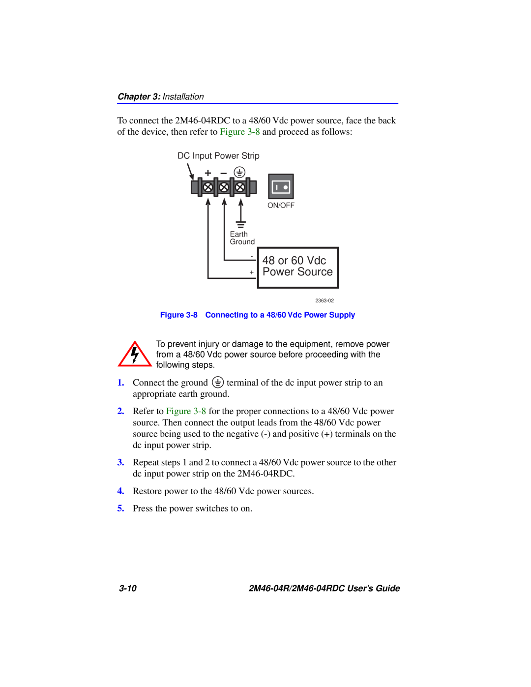 Cabletron Systems pmn manual 48 or 60 Vdc Power Source 