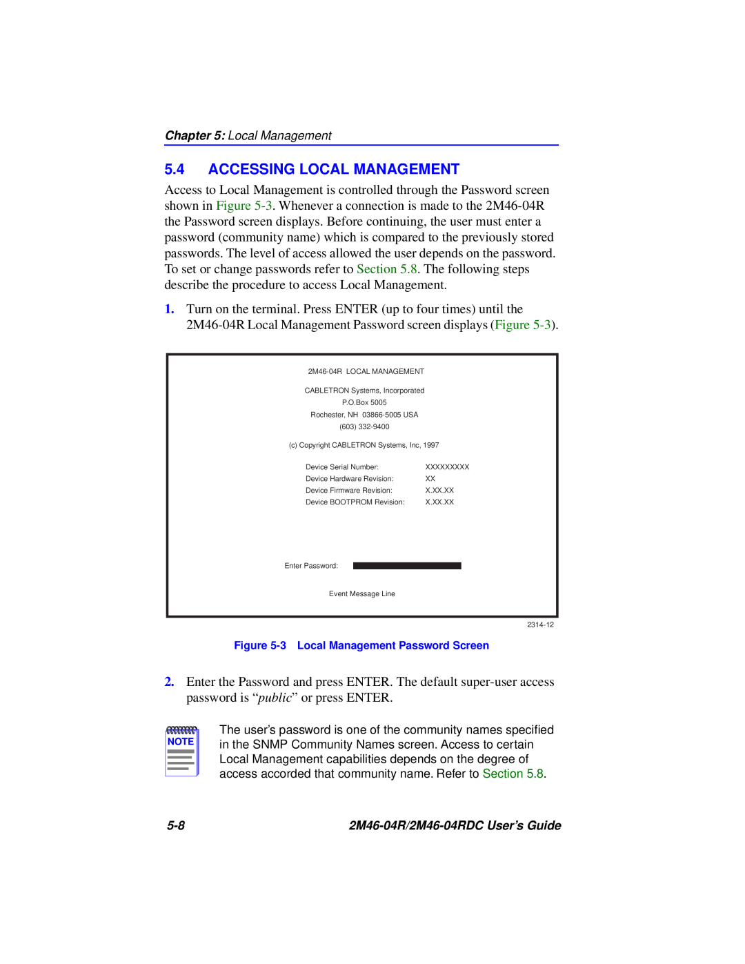 Cabletron Systems pmn manual Accessing Local Management 