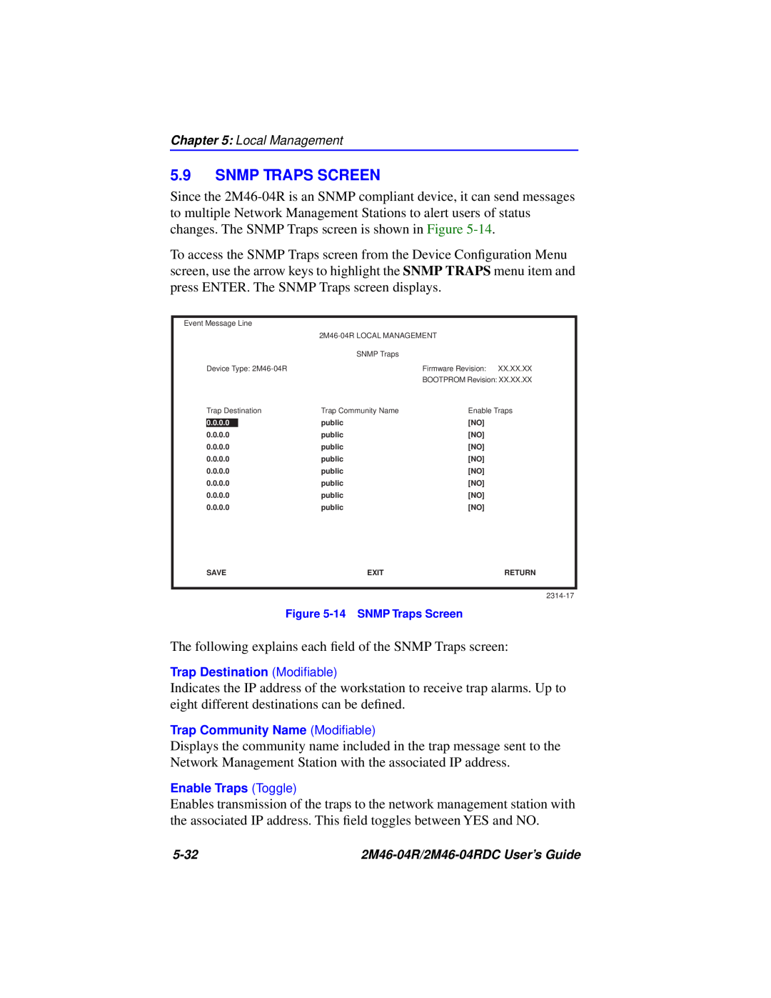 Cabletron Systems pmn manual Snmp Traps Screen 