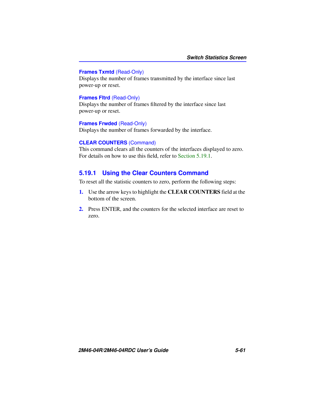 Cabletron Systems pmn manual Using the Clear Counters Command 