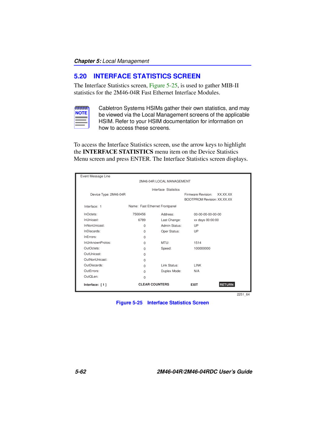 Cabletron Systems pmn manual Interface Statistics Screen 