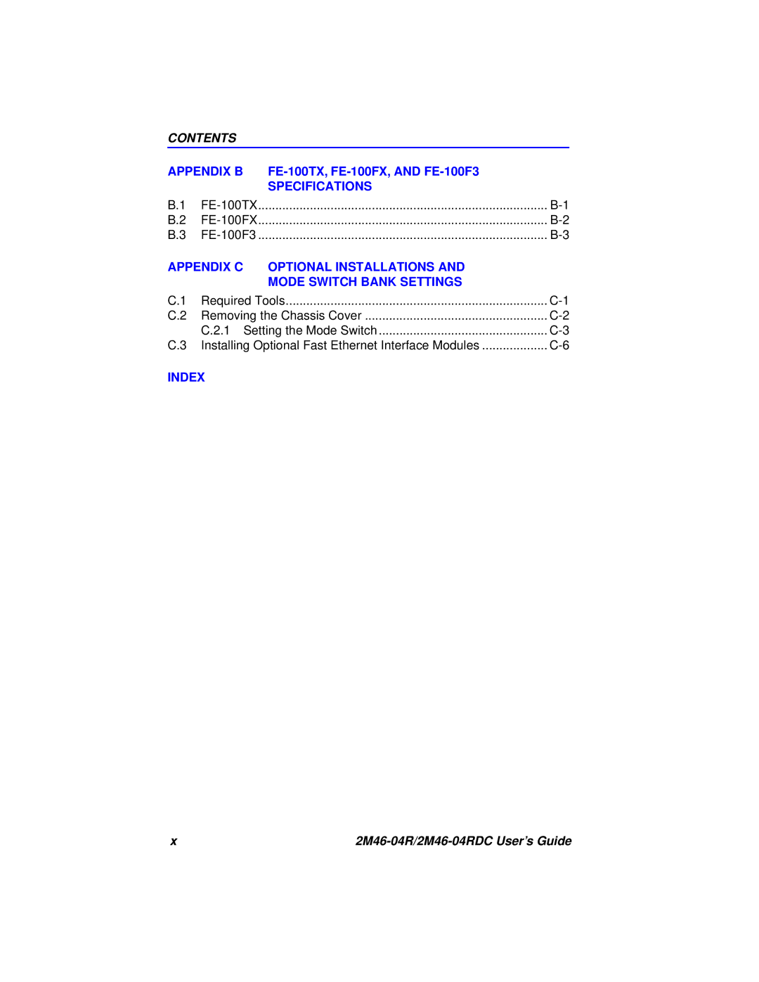 Cabletron Systems pmn manual Appendix B FE-100TX,FE-100FX, and FE-100F3 Specifications 