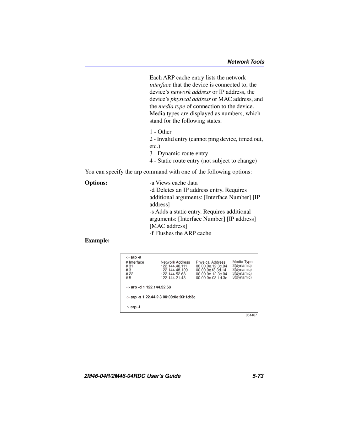 Cabletron Systems pmn manual Arp -d 1 Arp -s 1 22.44.2.3 00000e031d3c Arp -f 