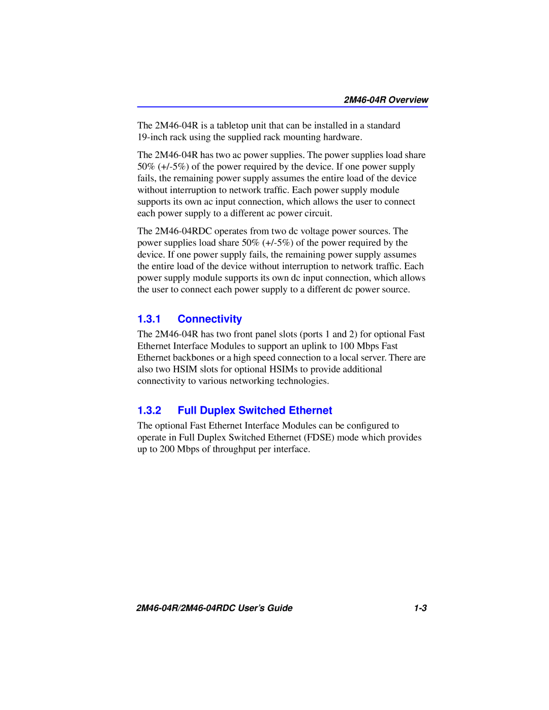 Cabletron Systems pmn manual Connectivity, Full Duplex Switched Ethernet 