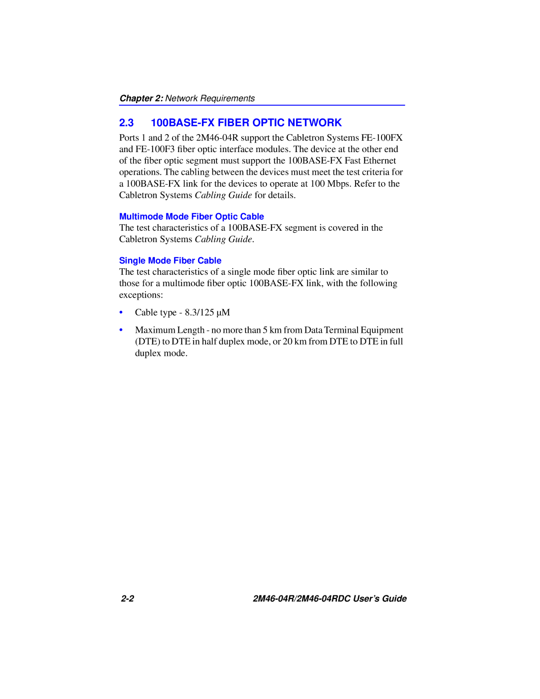 Cabletron Systems pmn manual 100BASE-FX Fiber Optic Network 