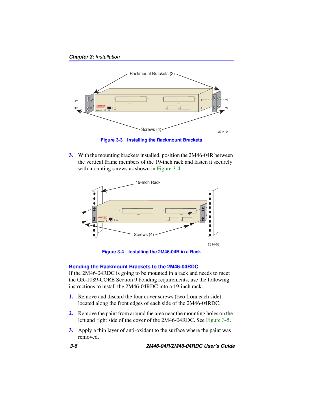 Cabletron Systems pmn manual Bonding the Rackmount Brackets to the 2M46-04RDC 