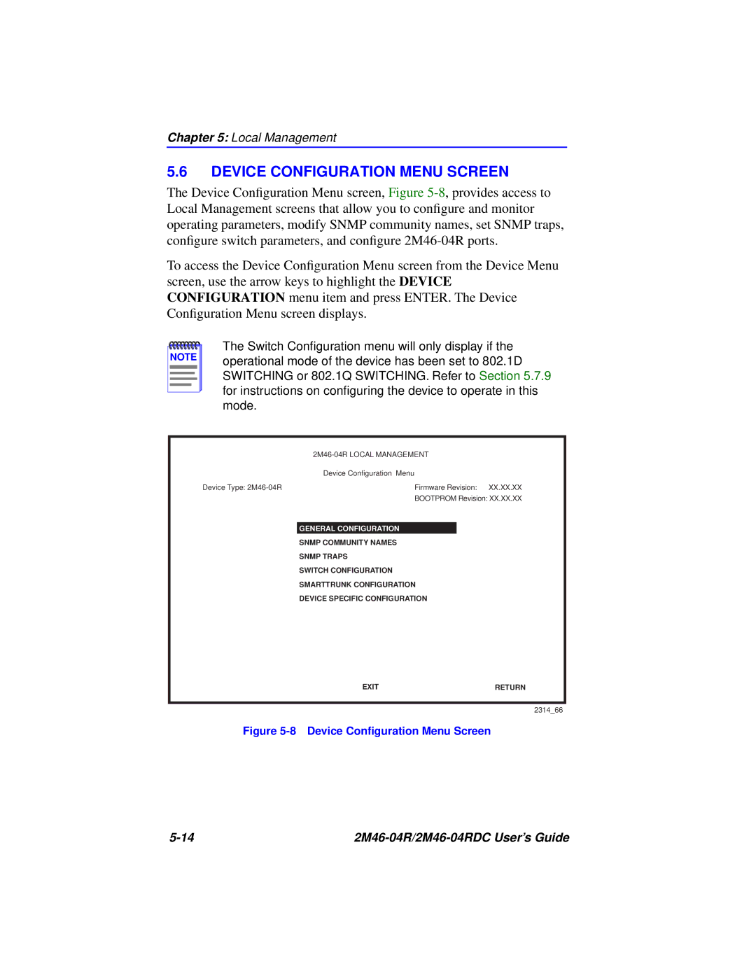 Cabletron Systems pmn manual Device Configuration Menu Screen, General Configuration 