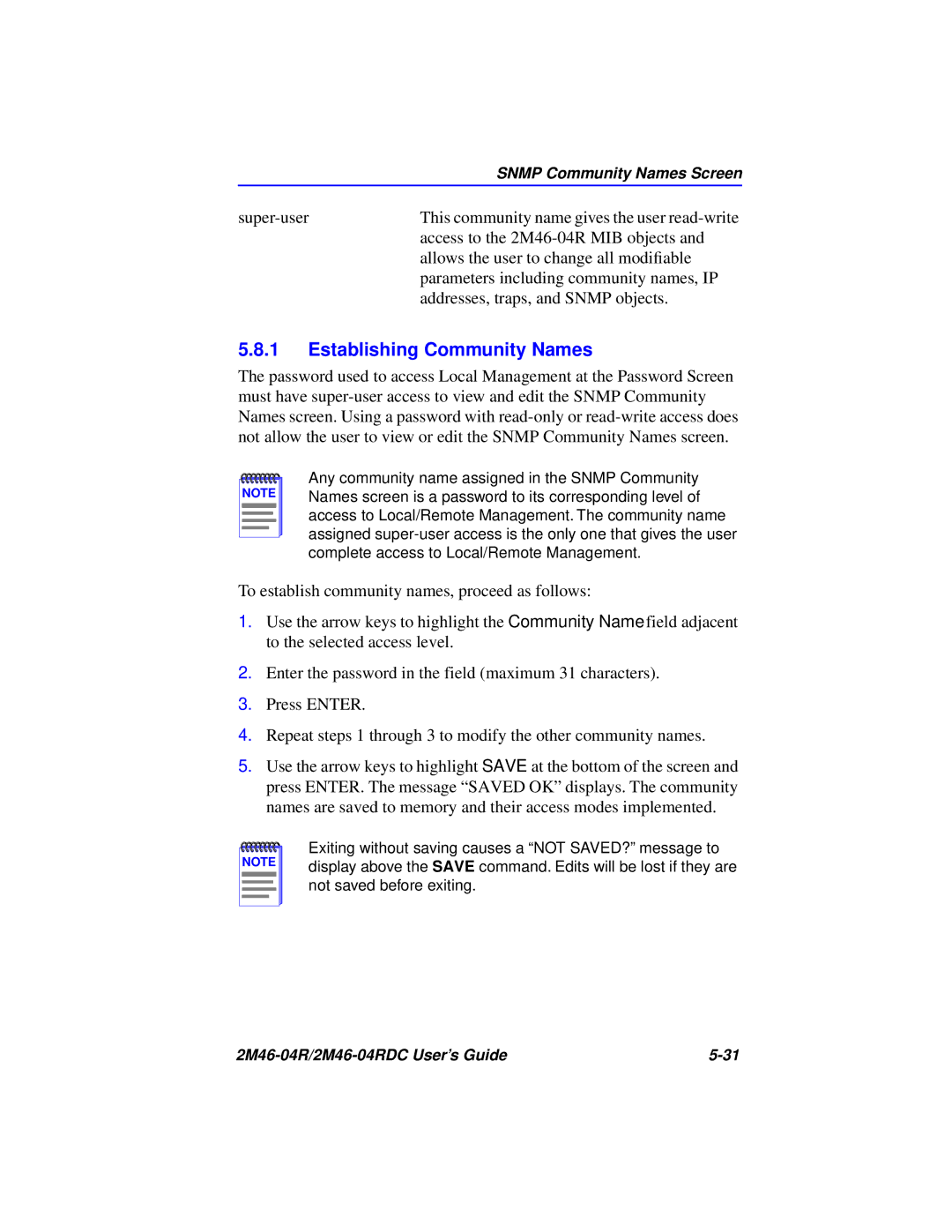 Cabletron Systems pmn manual Establishing Community Names 