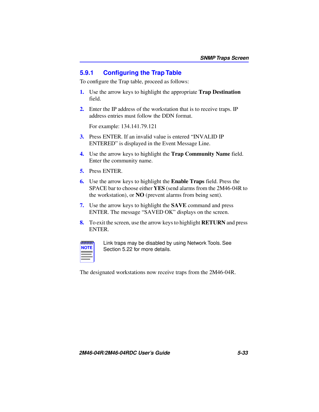 Cabletron Systems pmn manual 1 Conﬁguring the Trap Table, Enter 