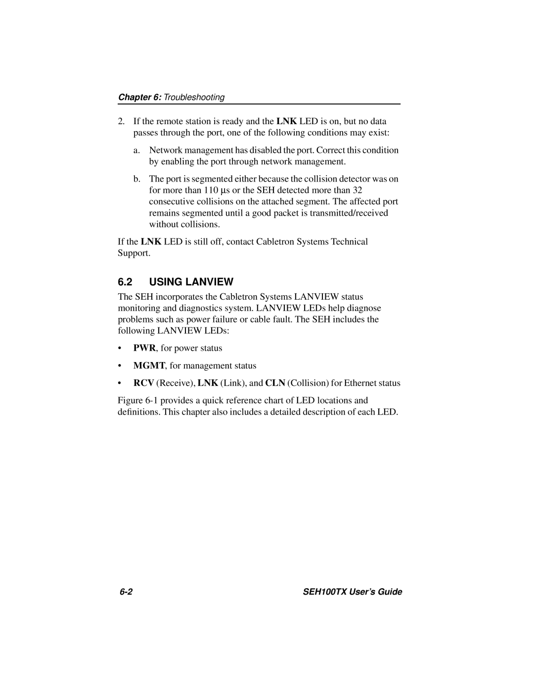 Cabletron Systems SEH100TX-22 manual Using Lanview 