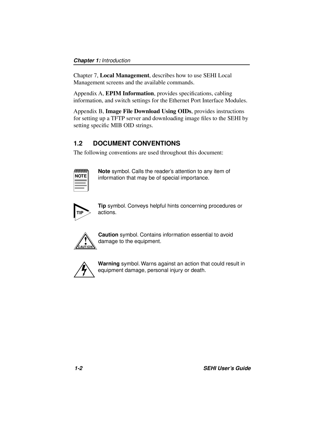 Cabletron Systems SEHI-22FL manual Document Conventions, Following conventions are used throughout this document 